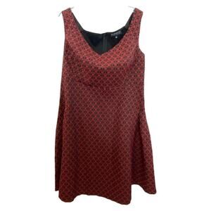 Eloquii Red‎ Black Geometric Career Work Dress 18